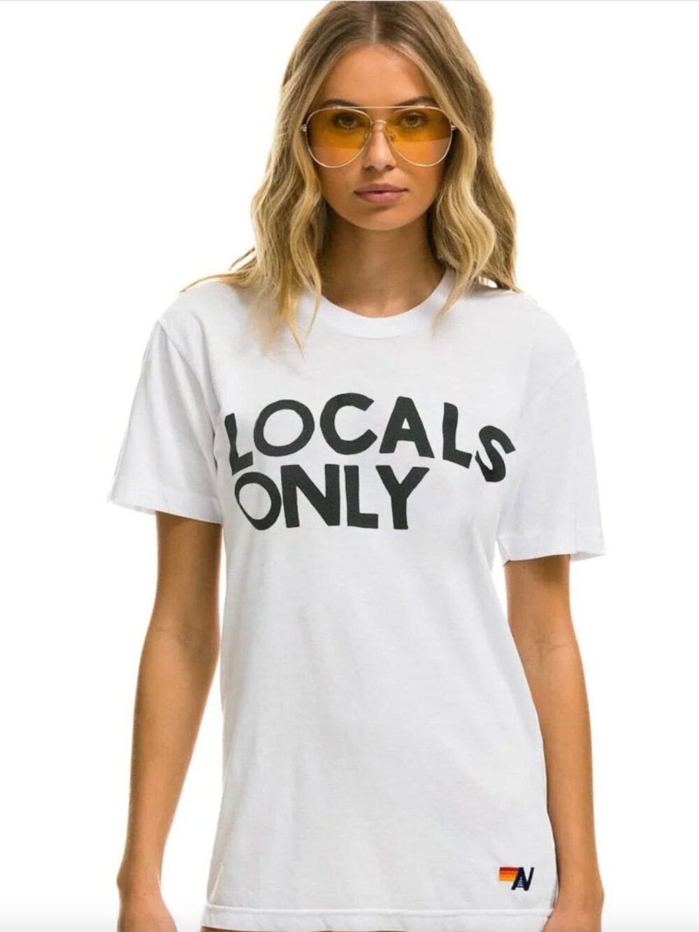 Aviator Nation Locals Only XXL White Short Sleeve T-Shirt MSRP $89